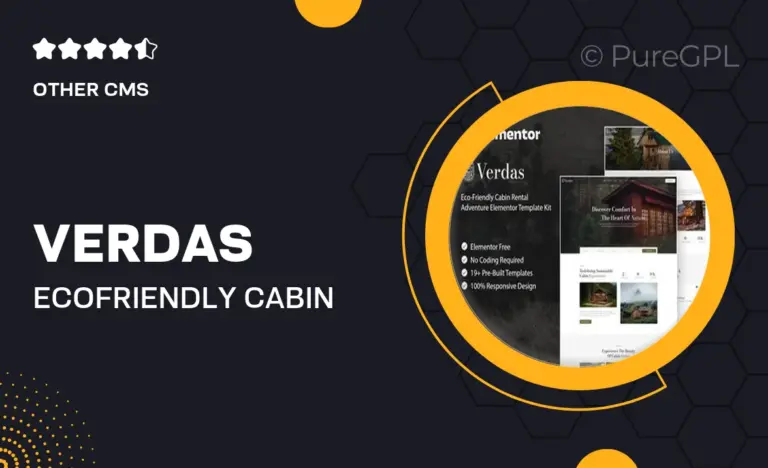 verdas eco friendly cabin rental adventure elementor template kit
