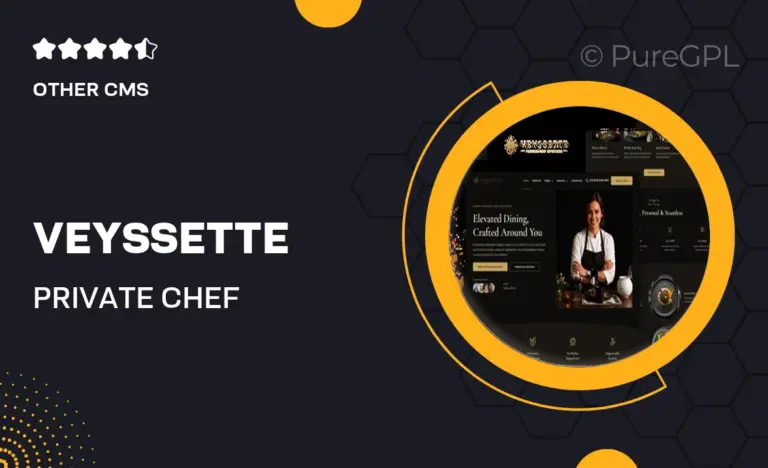 veyssette private chef services elementor pro template kit