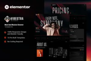 Vibestra – Music Band Musician Elementor Template Kit