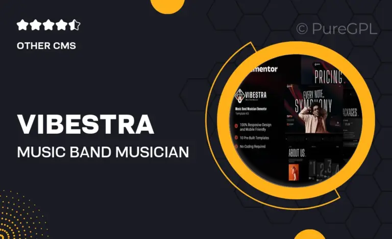 vibestra music band musician elementor template kit