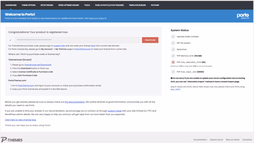 the AI-powered website builder interface in Porto — the strongest first-hand evidence this page can carry.
