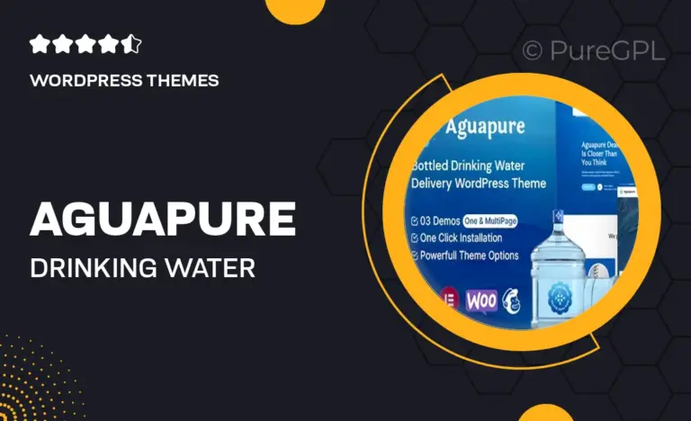 aguapure drinking water company wordpress theme