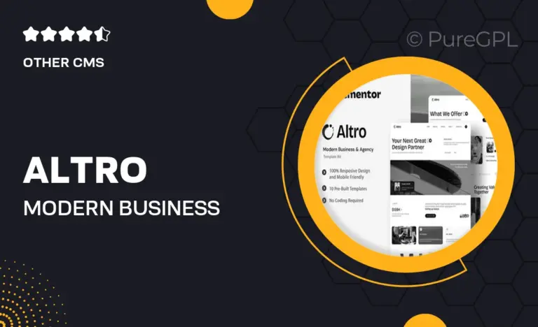 altro modern business agency elementor template kit