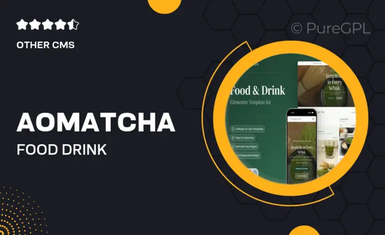 aomatcha food drink elementor template kit