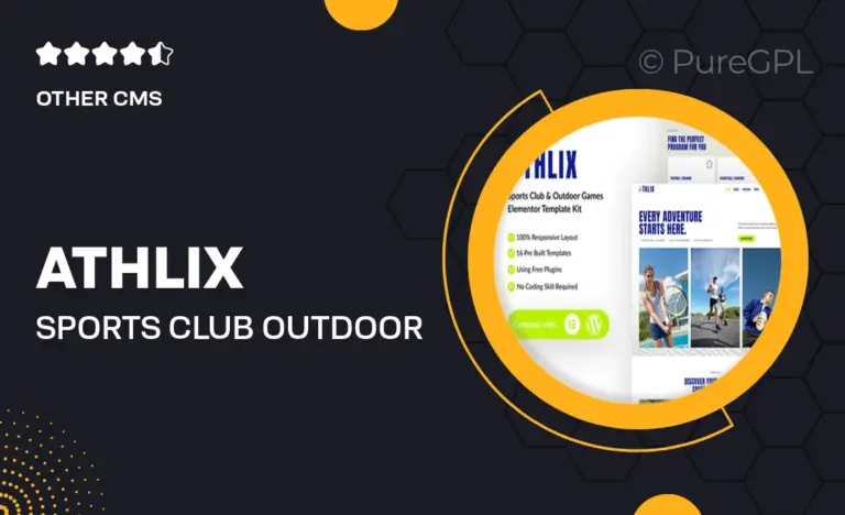 athlix sports club outdoor games elementor template kit