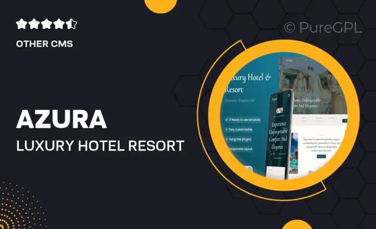 azura luxury hotel resort elementor template kit
