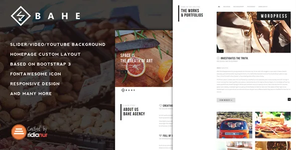 bahe responsive one page portfolio theme 1