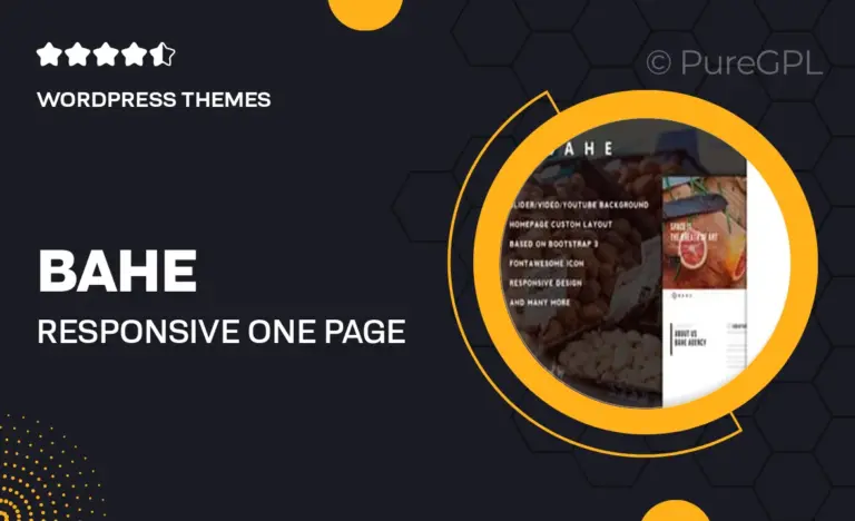 bahe responsive one page portfolio theme