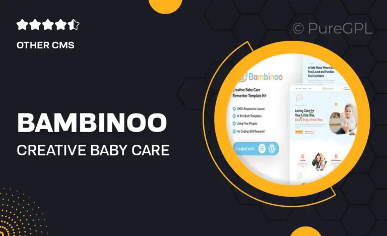 bambinoo creative baby care elementor template kit