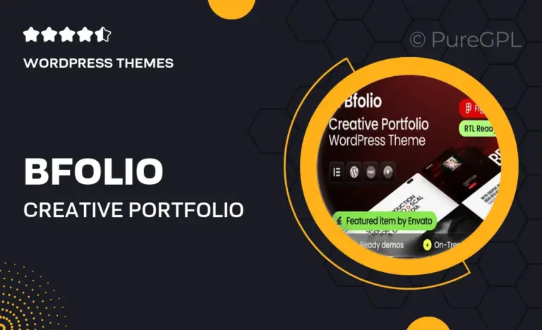 bfolio creative portfolio wordpress theme