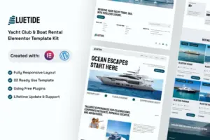 Bluetide – Yacht Club & Boat Rental Elementor Template Kit