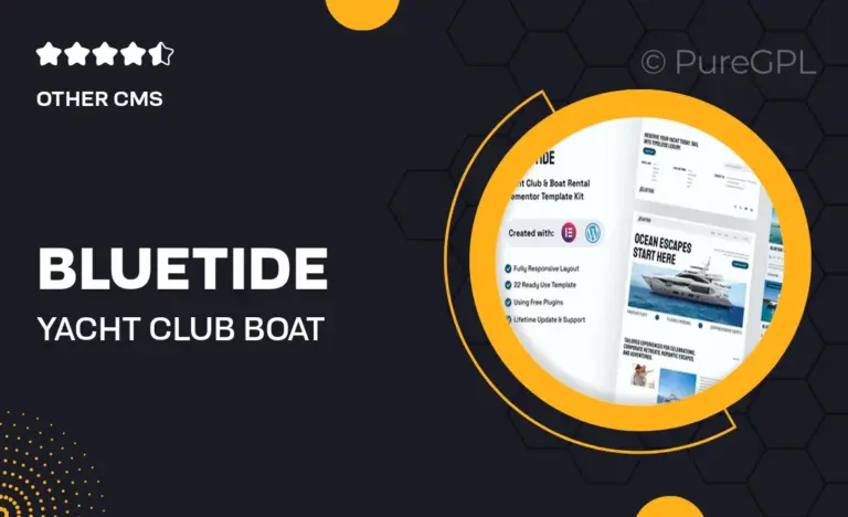 bluetide yacht club boat rental elementor template kit