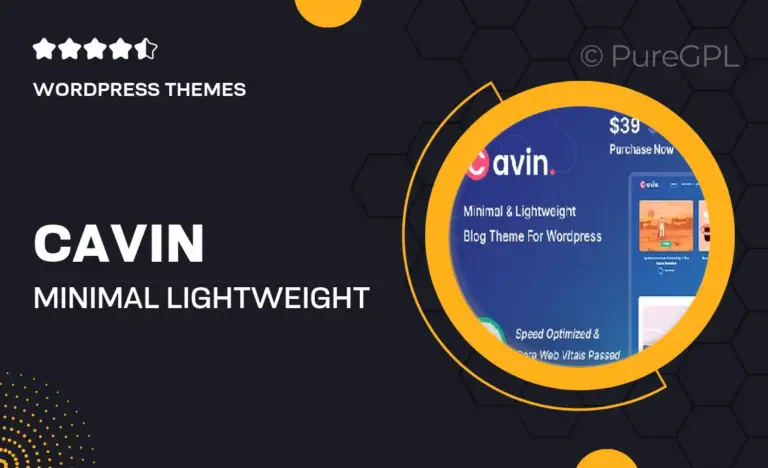 cavin minimal lightweight wordpress blog theme