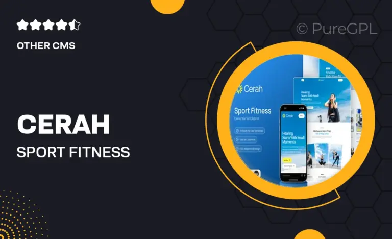 cerah sport fitness elementor template kit