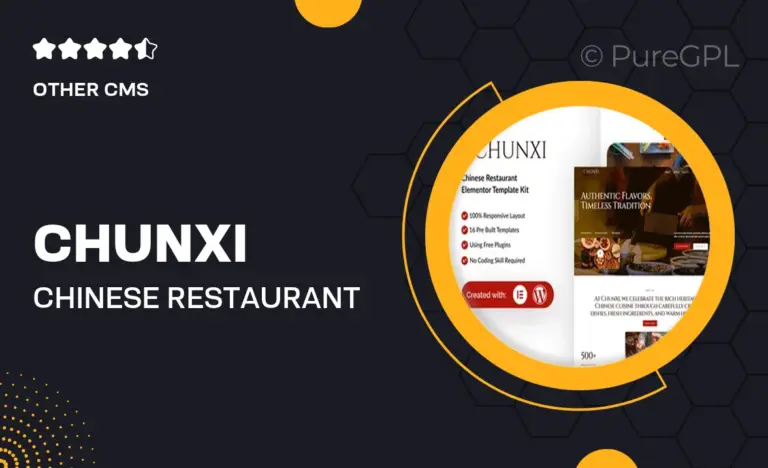 chunxi chinese restaurant elementor template kit