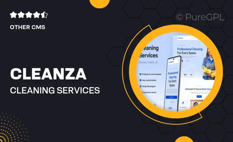 cleanza cleaning services elementor template kit