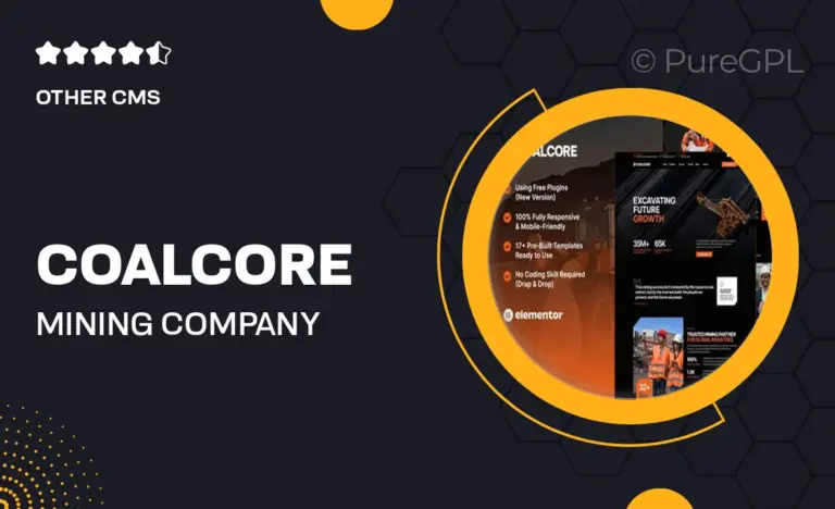 coalcore mining company elementor template kit