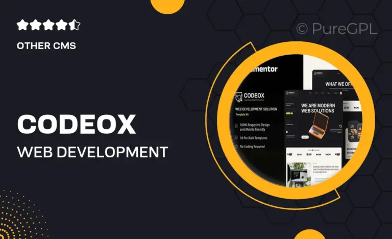 codeox web development solution elementor template kit