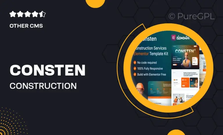 consten construction services elementor template kit
