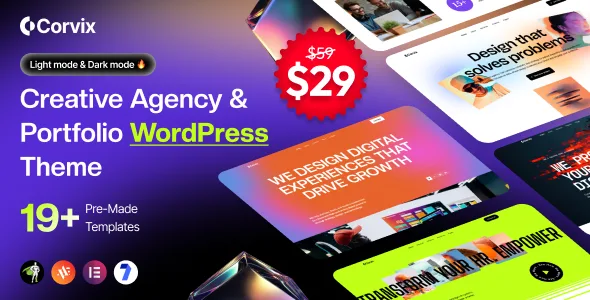 corvix creative agency portfolio wordpress theme 1