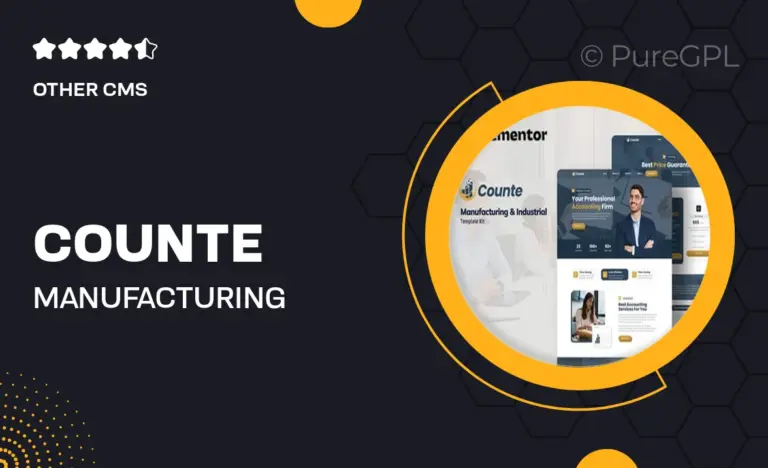 counte manufacturing industrial elementor template kit