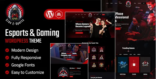 crox esports gaming wordpress theme 1
