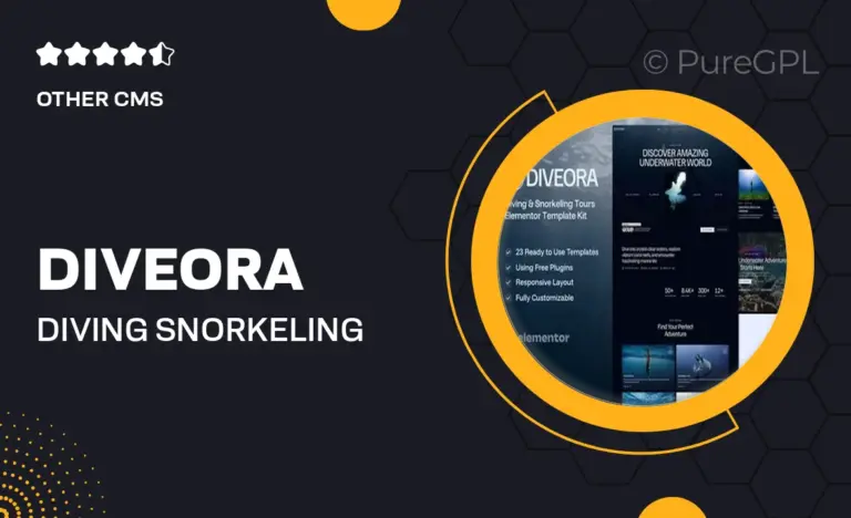 diveora diving snorkeling tours elementor template kit