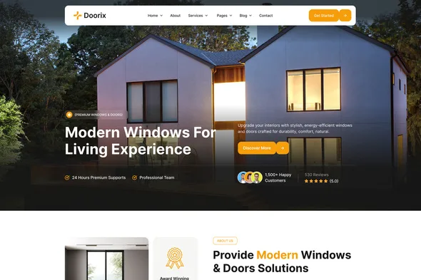 doorvista door window elementor template kit 1