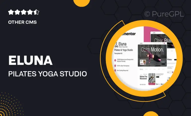 eluna pilates yoga studio elementor template kit