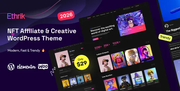 ethrik creative nft affiliate wordpress theme 1