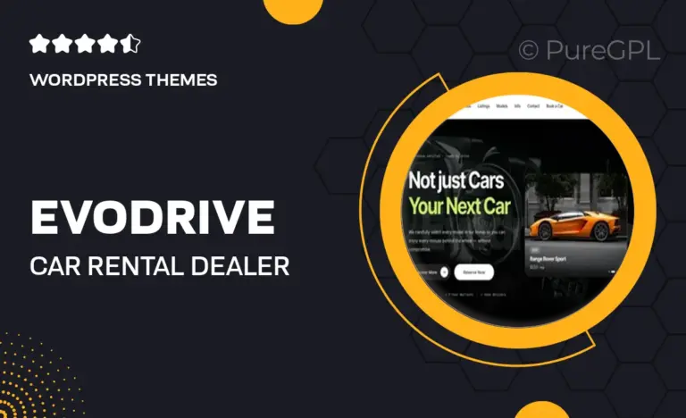 evodrive car rental dealer wordpress theme