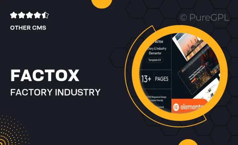 factox factory industry elementor template kit