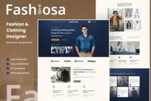 Fashiosa – Fashion & Clothing Designer Elementor Template Kit