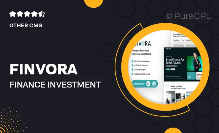 finvora finance investment elementor template kit