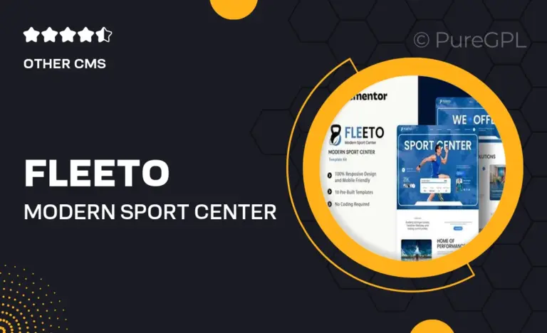 fleeto modern sport center elementor template kit