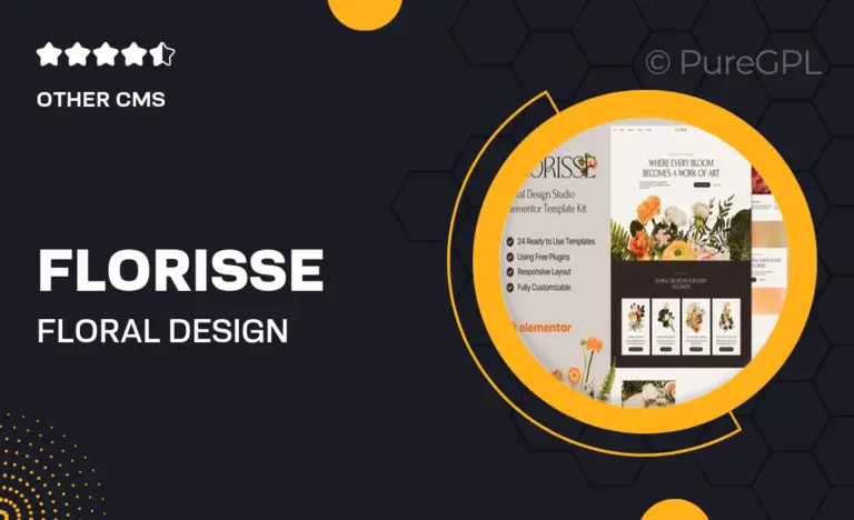 florisse floral design studio elementor template kit