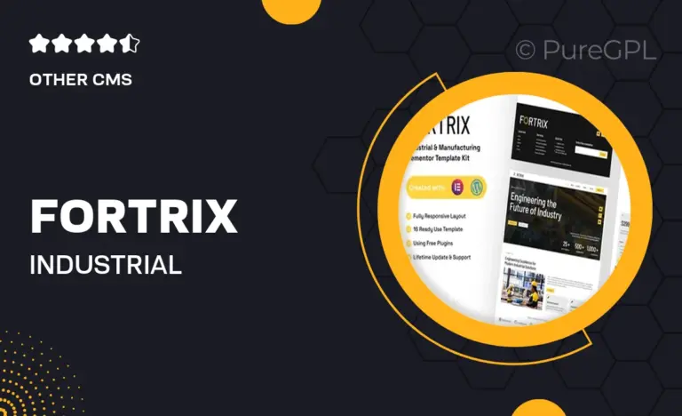 fortrix industrial manufacturing elementor template kit
