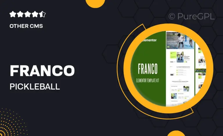 franco pickleball community play elementor template kit