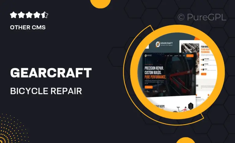 gearcraft bicycle repair customization elementor template kit