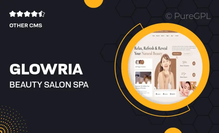 glowria beauty salon spa elementor template kit