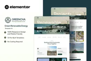 Greenova – Green Renewable Energy Elementor Template Kit