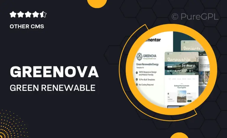 greenova green renewable energy elementor template kit