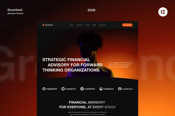 growfund financial advisory website elementor template kits 1
