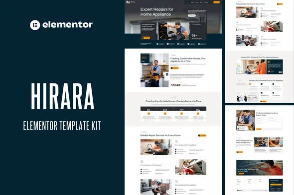 hirara home appliance repair services elementor template kit 1