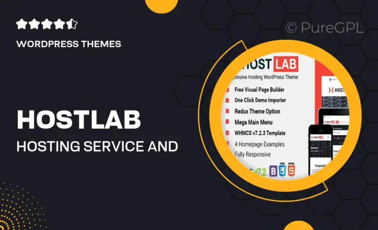 hostlab hosting service and whmcs wordpress theme