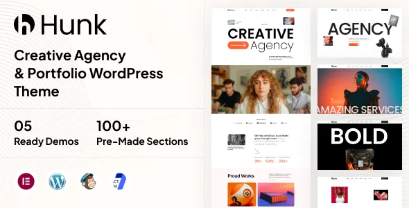 hunk digital agency portfolio wordpress theme 1