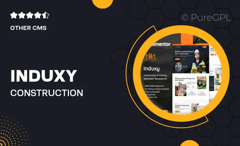 induxy construction industry elementor template kit