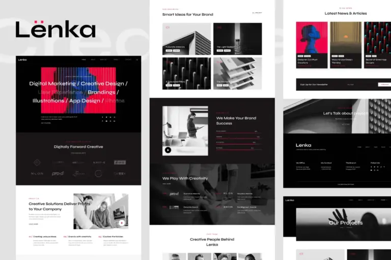 lenka creative digital agency elementor template kit 1
