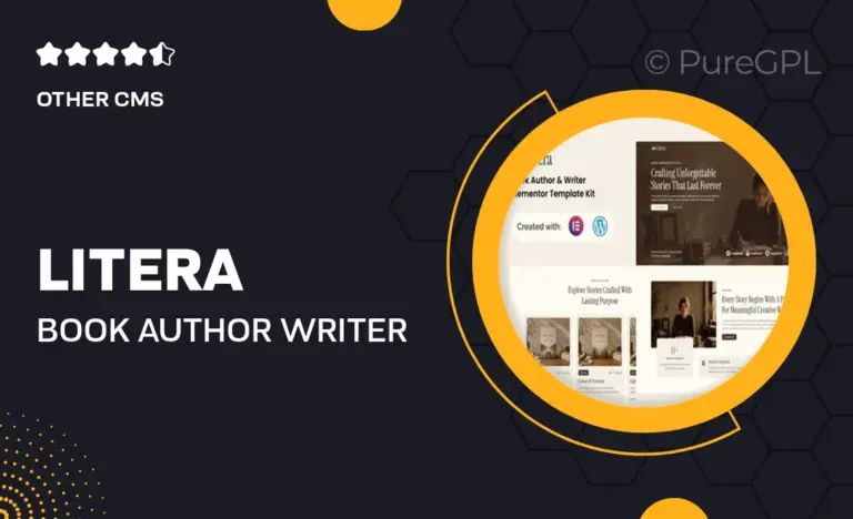 litera book author writer elementor template kit
