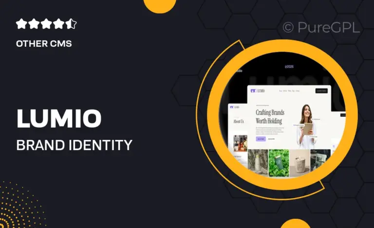 lumio brand identity packaging design studio elementor website template kits